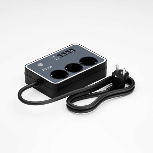 欧盟德标插排（Schuko）—— 带USB接口、浪涌保护及过载保护的多孔插座延长线