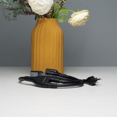 Aubiwe 1.5M/4.9Ft Black US Extension Cords, AC 1 to 2 Power Splitter