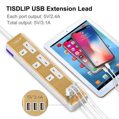 UK Plug Power Strip 3 Outlets Electrical Power Socket 