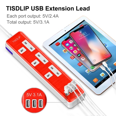 3 Outlet Power Strip with 5m Extension Power Cord