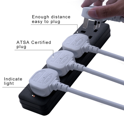 6 Way UK White 13Amp Power Strip